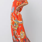 Claire Sower - Bespoke Luxury Fashion - Liz Kaftan Dress Tangerine Dream