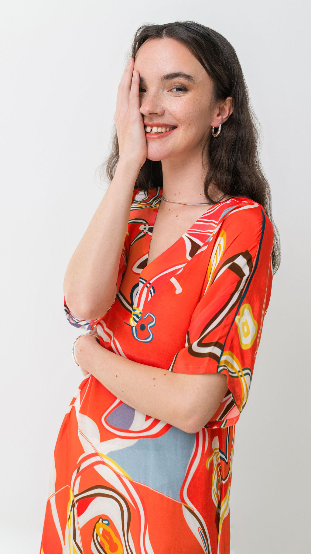 Claire Sower - Bespoke Luxury Fashion - Liz Kaftan Dress Tangerine Dream